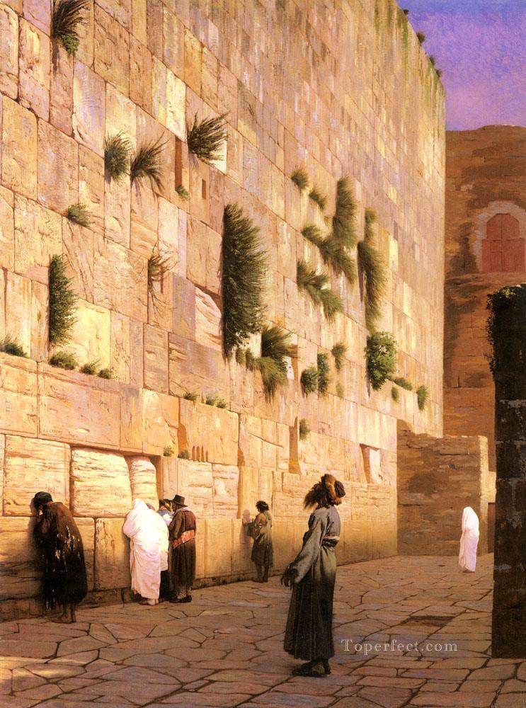 Muro de las Salomón Jerusalén Árabe Jean Leon Gerome Pintura al óleo